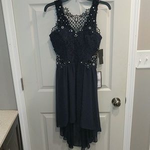 City Studio Navy High-Low Dress